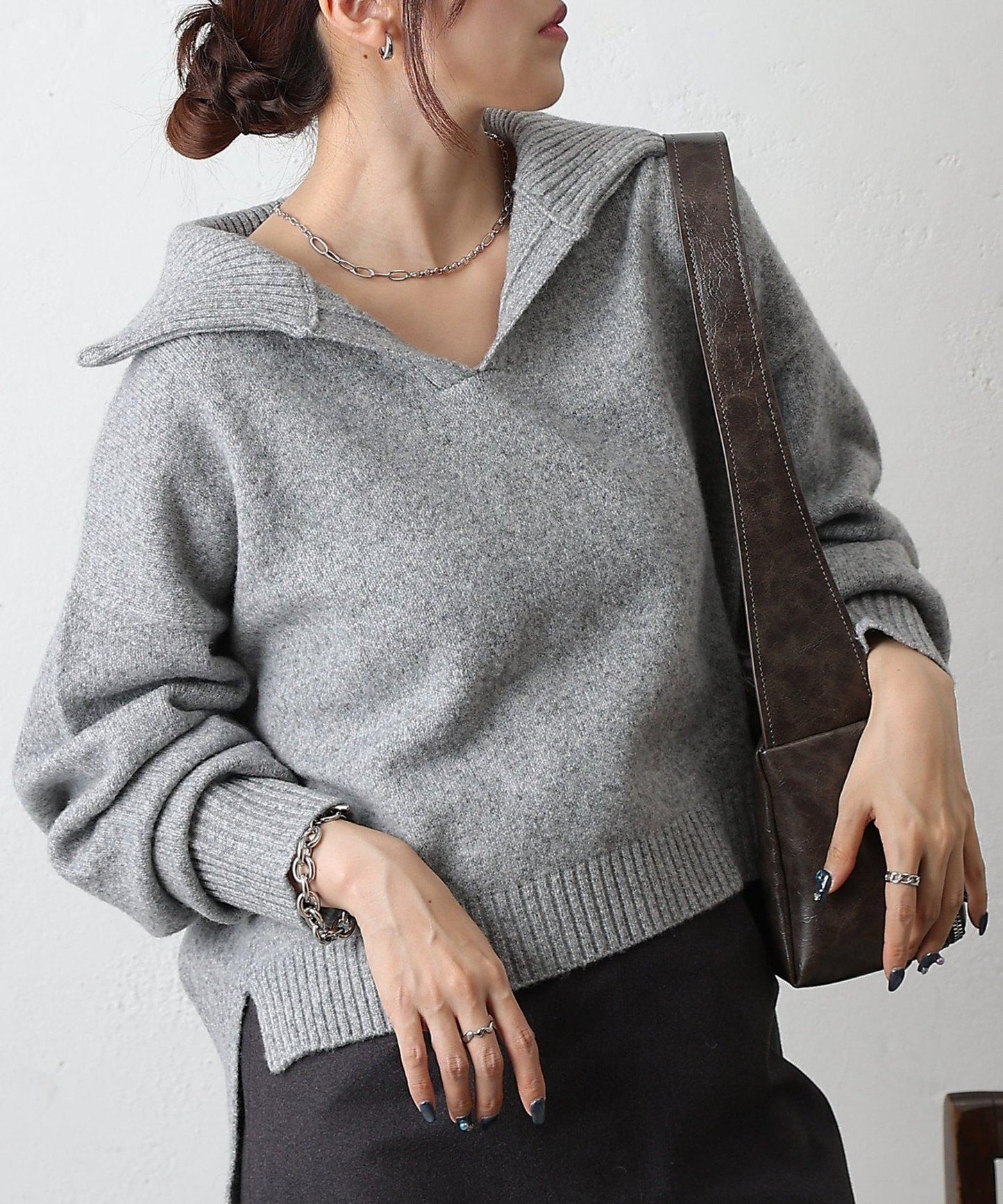 柔軟帶領開襟襯衫