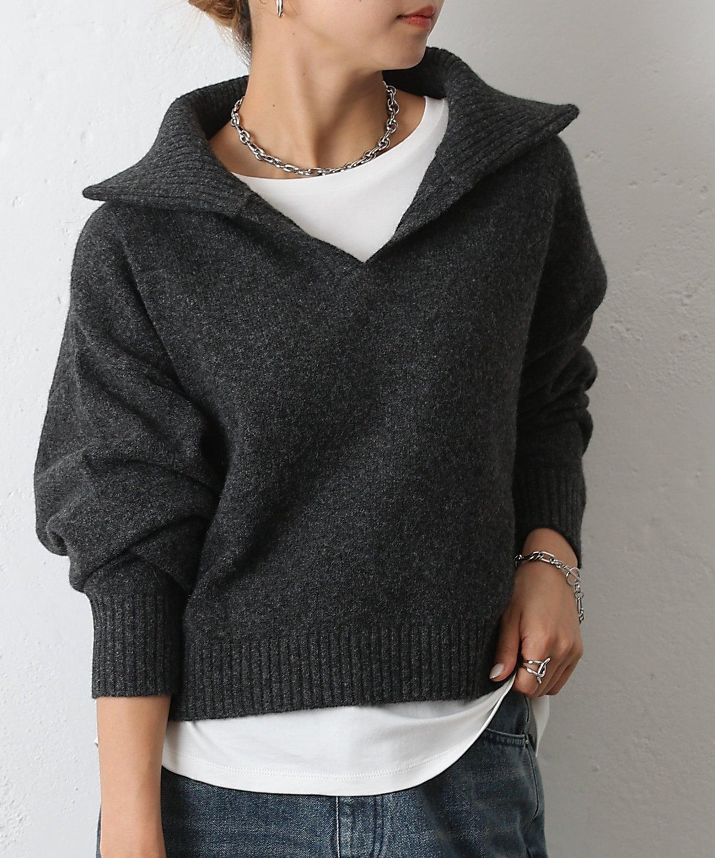 柔軟帶領開襟襯衫