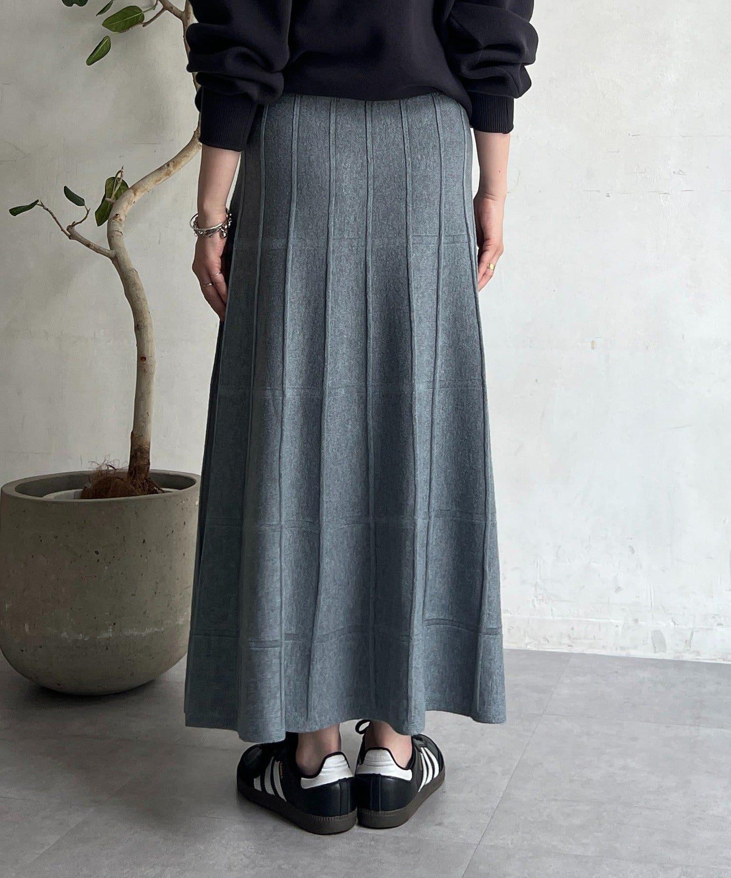 純色針織半身裙