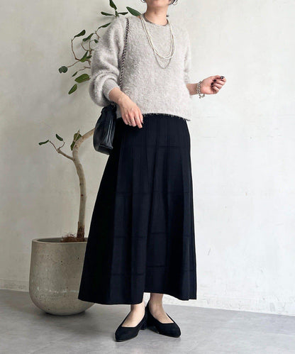 純色針織半身裙