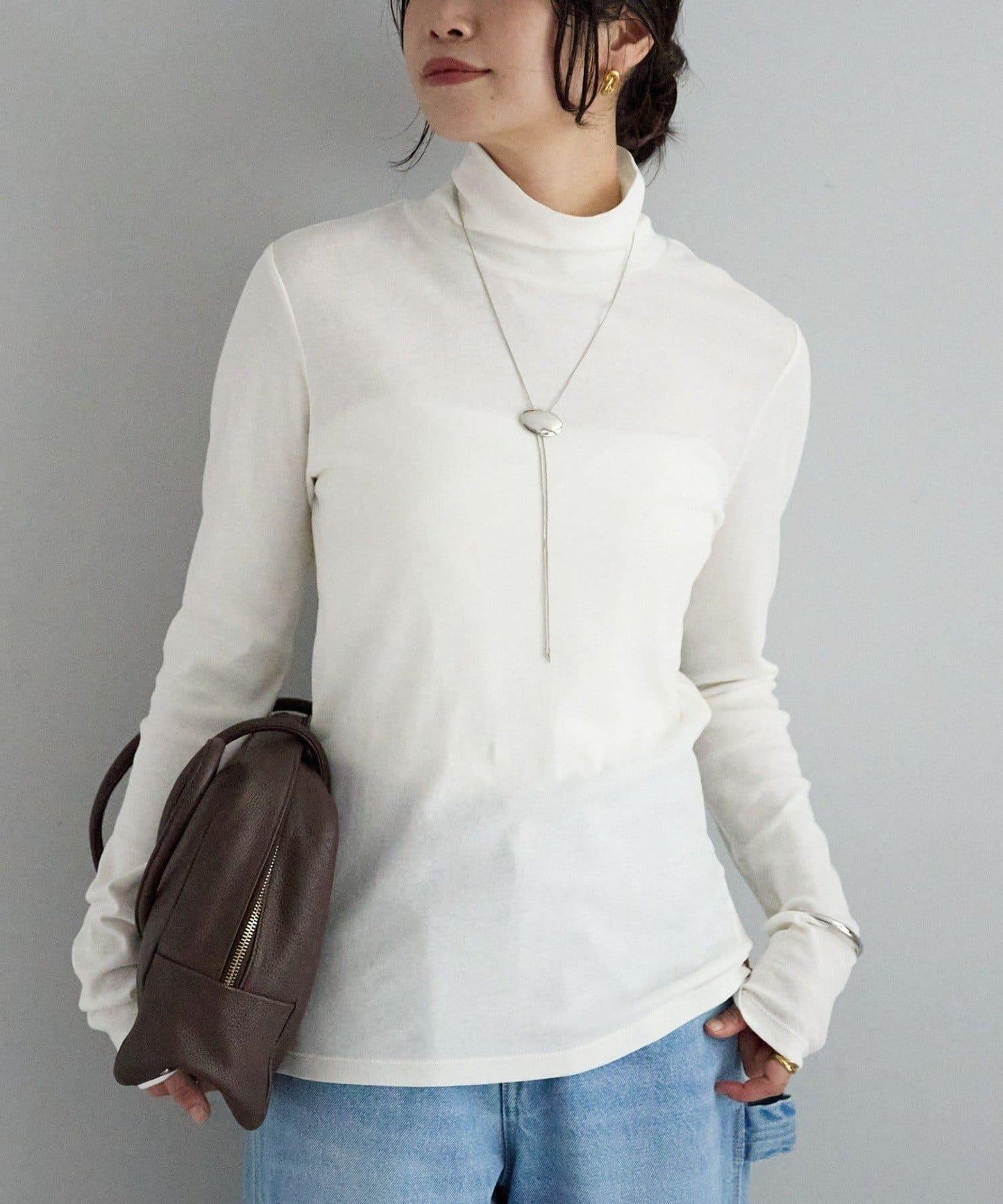 【適合疊穿】紗布羅紋高領打底衫