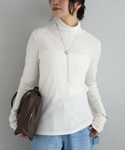 【適合疊穿】紗布羅紋高領打底衫