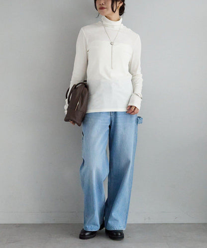 【適合疊穿】紗布羅紋高領打底衫