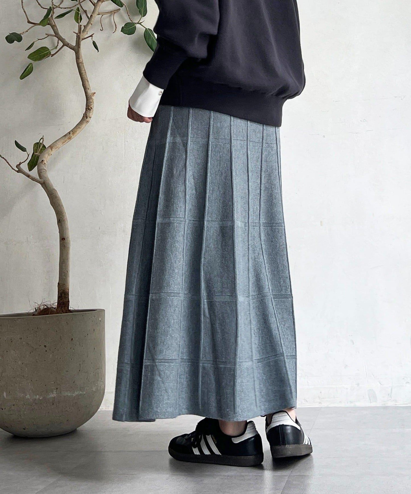 純色針織半身裙