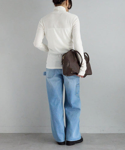 【適合疊穿】紗布羅紋高領打底衫