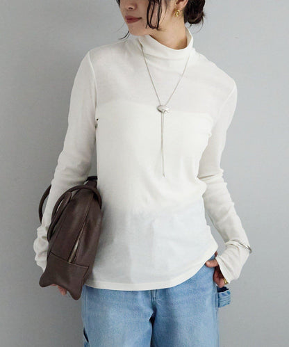 【適合疊穿】紗布羅紋高領打底衫