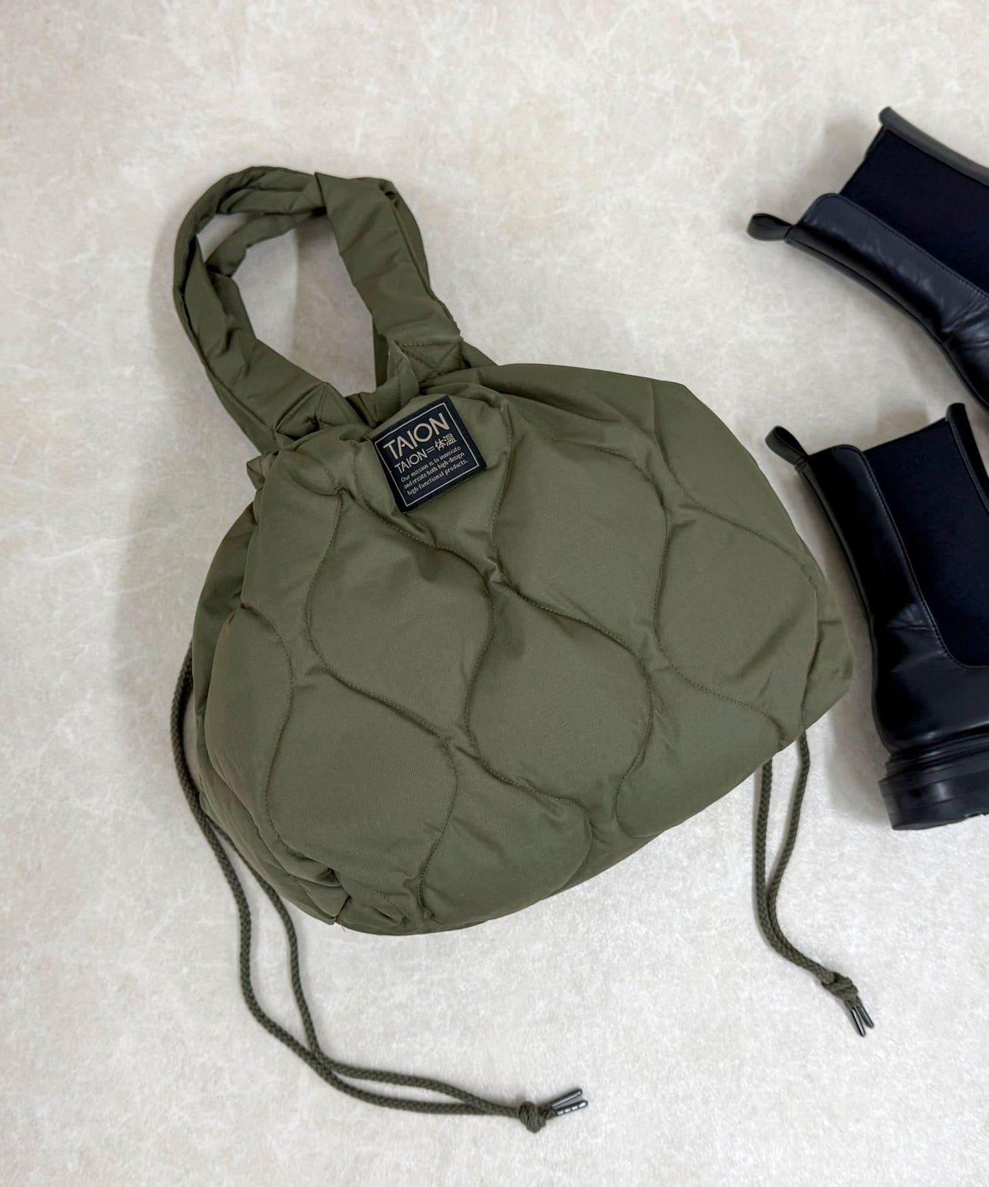 【TAION】軍風羽絨托特包 M