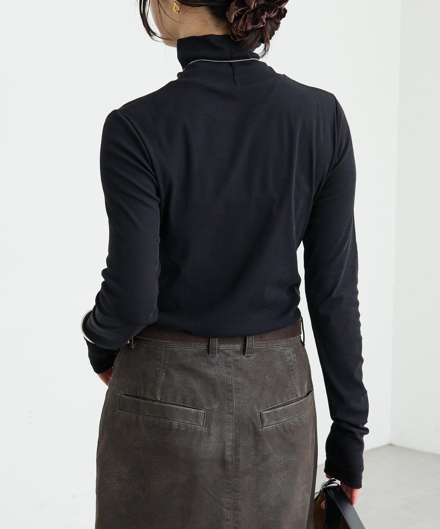 【適合疊穿】紗布羅紋高領打底衫