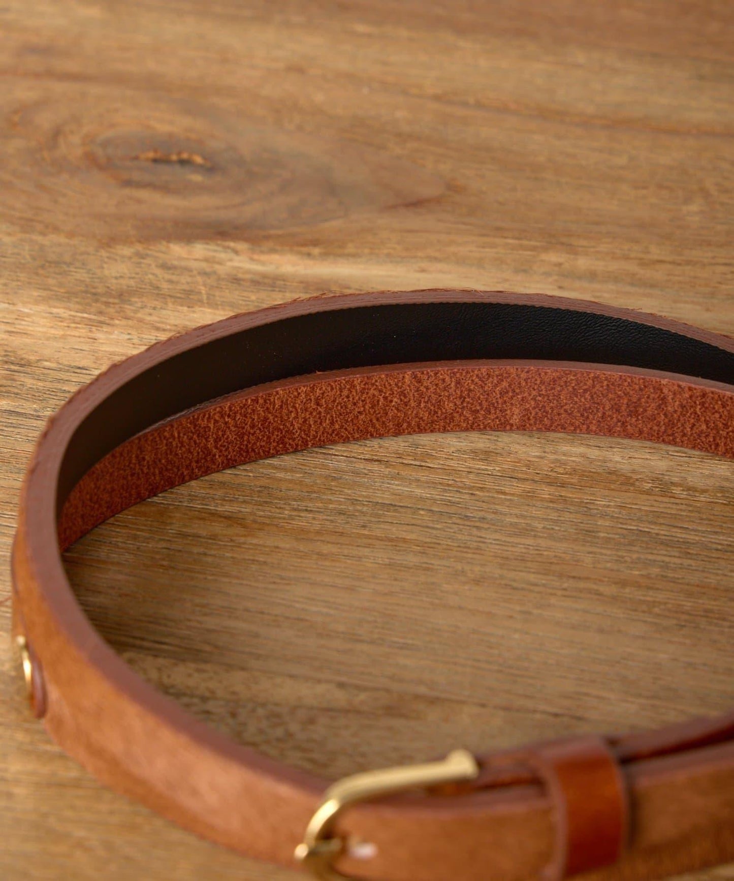 拼接小牛毛皮革腰帶