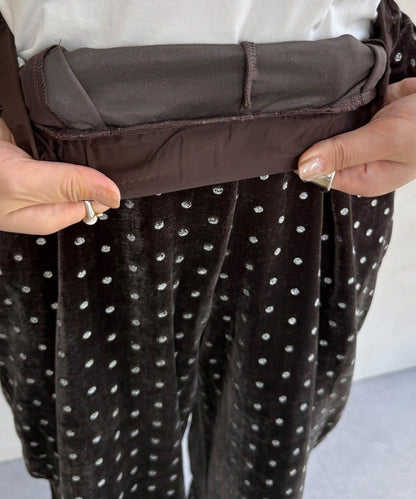 亮片波點天鵝絨長褲