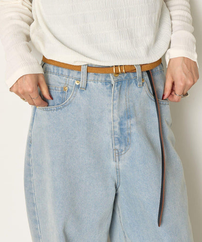 三連扣麂皮腰帶