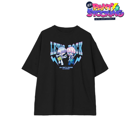 New PANTY & STOCKING with GARTERBELT（尺碼/XL）F*Kaori插畫 聚酯纖維&聚氨酯 搖滾風格 寬鬆版型男女同款T恤