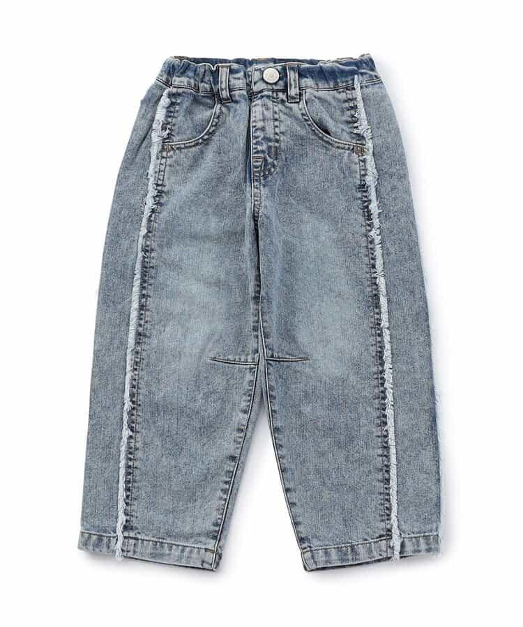 保暖側邊流蘇牛仔褲 十分褲