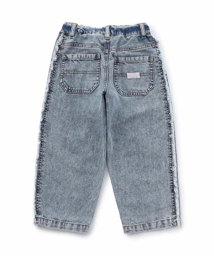 保暖側邊流蘇牛仔褲 十分褲