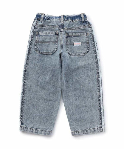 保暖側邊流蘇牛仔褲 十分褲