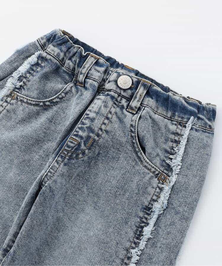 保暖側邊流蘇牛仔褲 十分褲