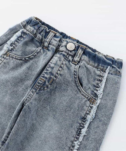 保暖側邊流蘇牛仔褲 十分褲