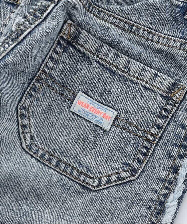 保暖側邊流蘇牛仔褲 十分褲