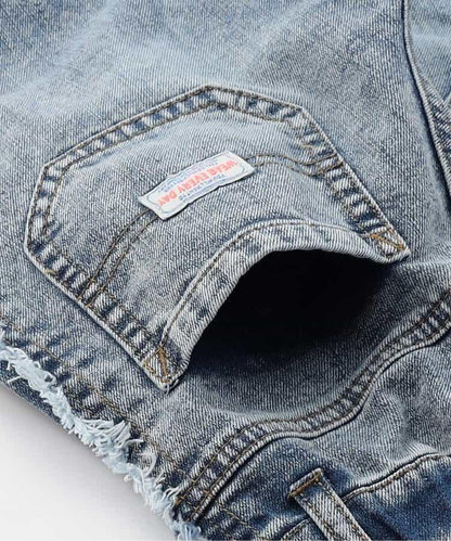 保暖側邊流蘇牛仔褲 十分褲