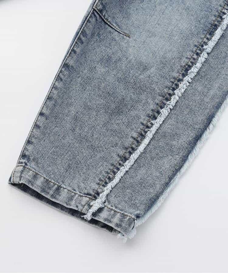 保暖側邊流蘇牛仔褲 十分褲