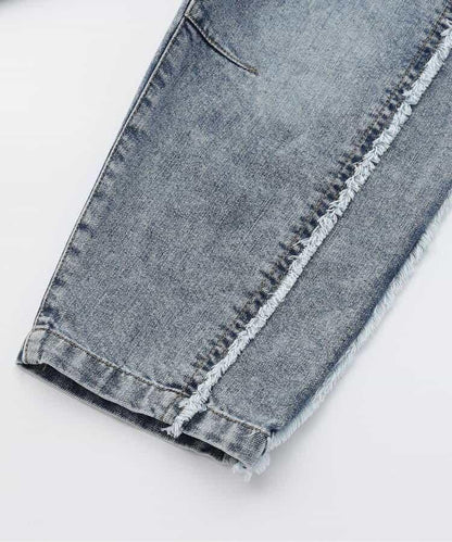 保暖側邊流蘇牛仔褲 十分褲