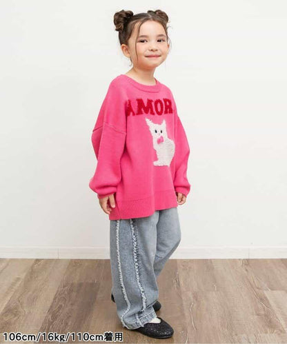 保暖側邊流蘇牛仔褲 十分褲