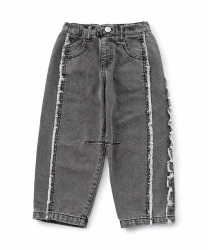 保暖側邊流蘇牛仔褲 十分褲