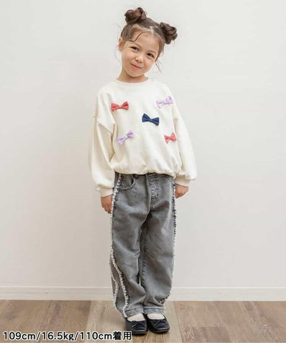 保暖側邊流蘇牛仔褲 十分褲