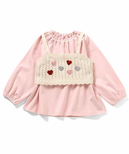 針織背心&荷葉邊內搭2件套_可機洗