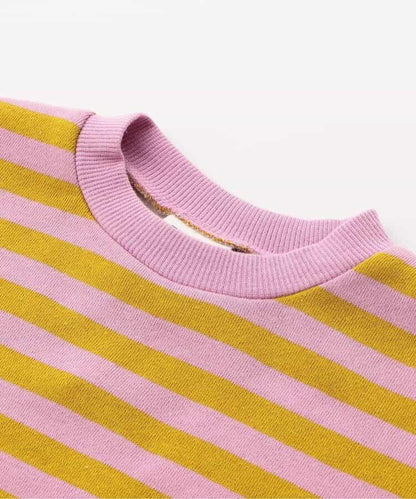 加絨保暖純色條紋衛衣