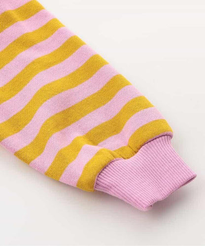 加絨保暖純色條紋衛衣