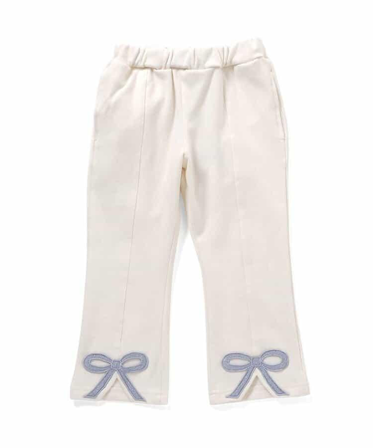 內加絨蝴蝶結開叉休閒褲 十分褲