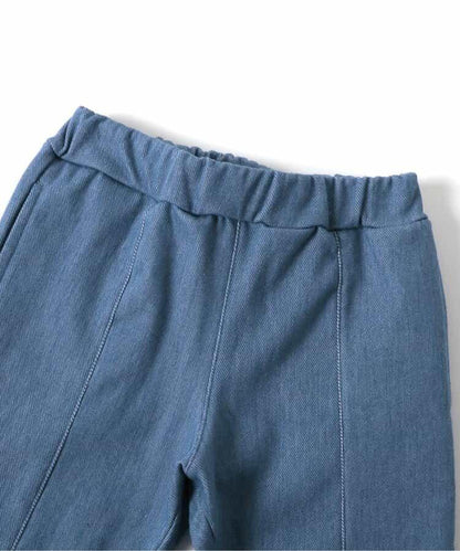 內加絨蝴蝶結開叉休閒褲 十分褲