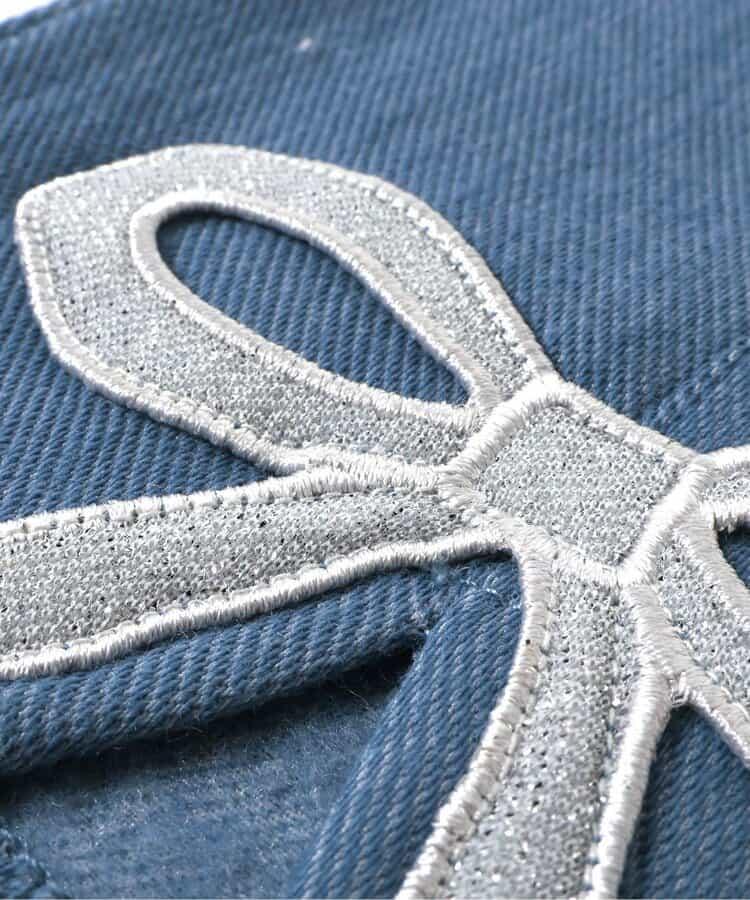 內加絨蝴蝶結開叉休閒褲 十分褲