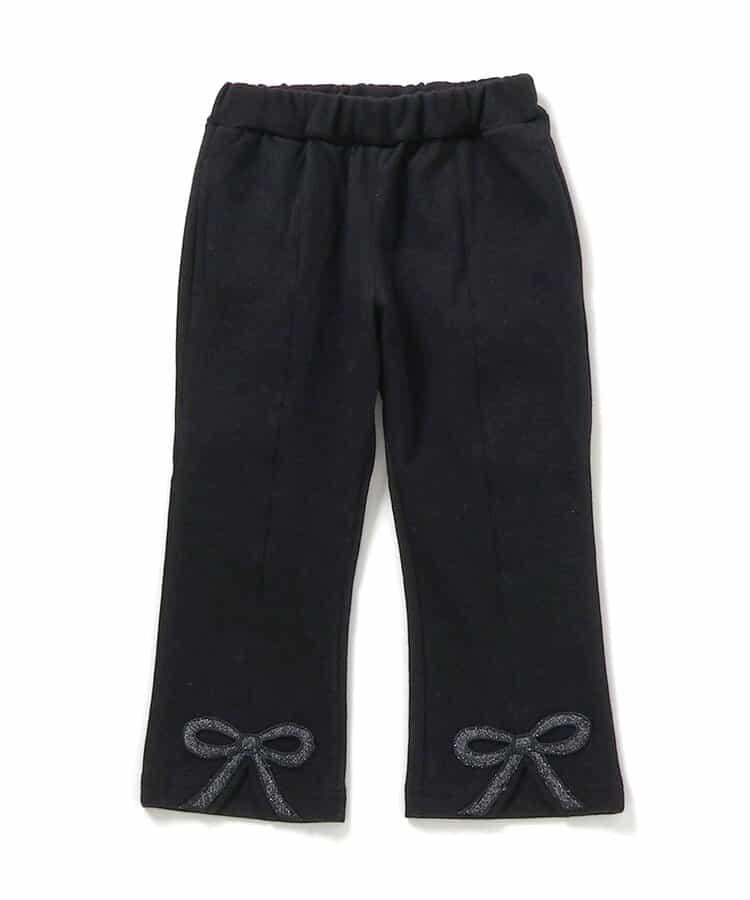 內加絨蝴蝶結開叉休閒褲 十分褲