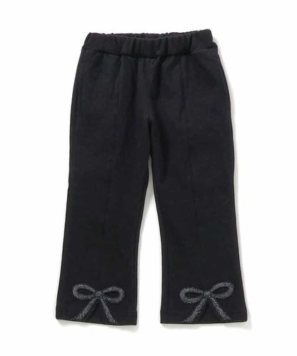 內加絨蝴蝶結開叉休閒褲 十分褲