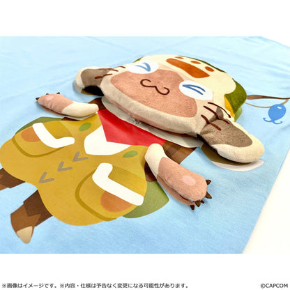 《怪物獵人物語》WILDS_L碼_立體印花T恤 隨行艾露貓