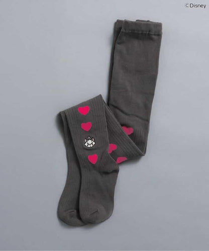 【迪士尼】時尚貓/側邊愛心連褲襪