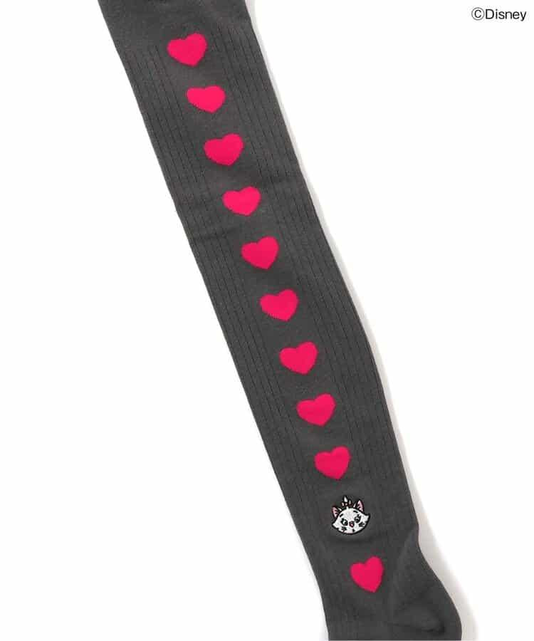 【迪士尼】時尚貓/側邊愛心連褲襪