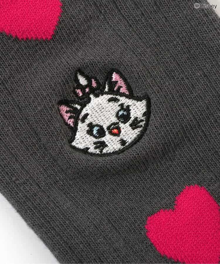 【迪士尼】時尚貓/側邊愛心連褲襪