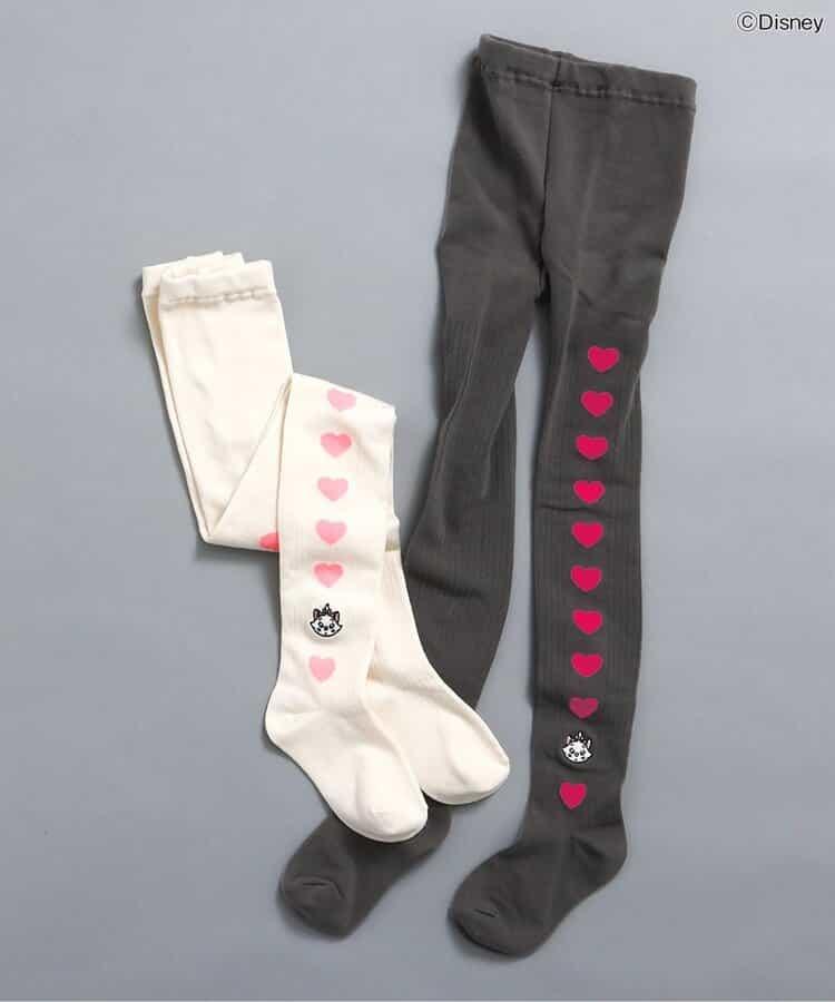 【迪士尼】時尚貓/側邊愛心連褲襪