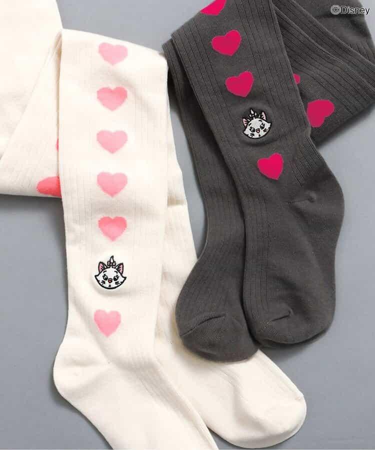 【迪士尼】時尚貓/側邊愛心連褲襪