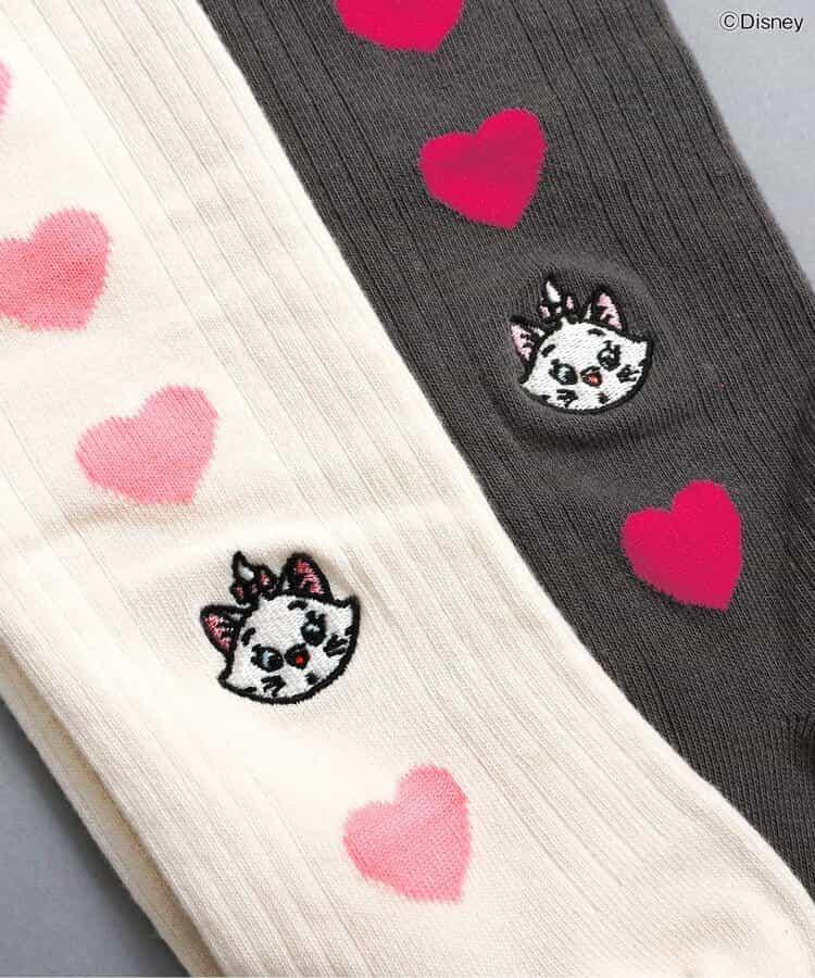【迪士尼】時尚貓/側邊愛心連褲襪