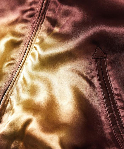 特別 Tempalay 仿舊工藝人造絲緞面棒球夾克