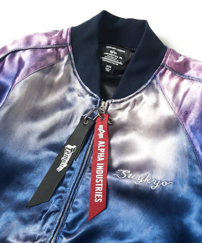 特別 Tempalay 仿舊工藝人造絲緞面棒球夾克