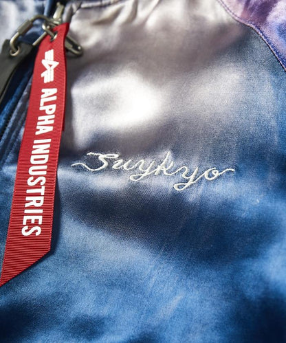 特別 Tempalay 仿舊工藝人造絲緞面棒球夾克