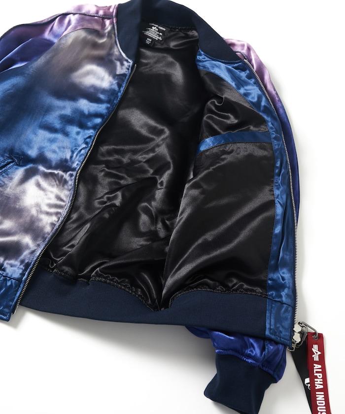 特別 Tempalay 仿舊工藝人造絲緞面棒球夾克