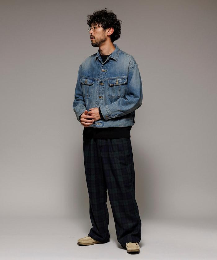 寬鬆版型水洗羊毛混紡法蘭絨長褲