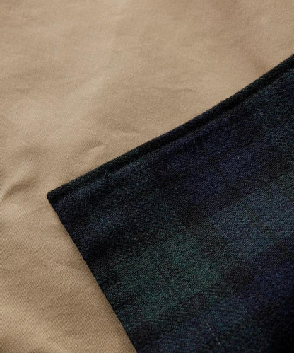 可雙面穿羊毛混紡法蘭絨格紋巴爾馬肯大衣