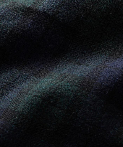 可雙面穿羊毛混紡法蘭絨格紋巴爾馬肯大衣